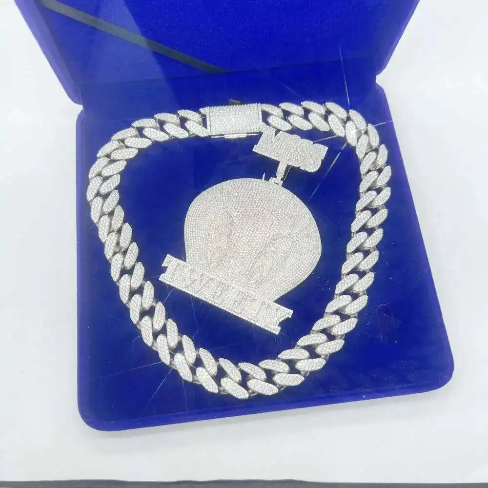 Оптовая цена ювелирных изделий Iced Out, стерлинговое серебро Майами для мужчин, чистая 925, Vvs, муассанит, бриллиант, кубинская цепочка
Оптовая цена ювелирных изделий Iced Out, стерлинговое серебро Майами для мужчин, чистая 925, Vvs, муассанит, бриллиант, кубинская цепочка