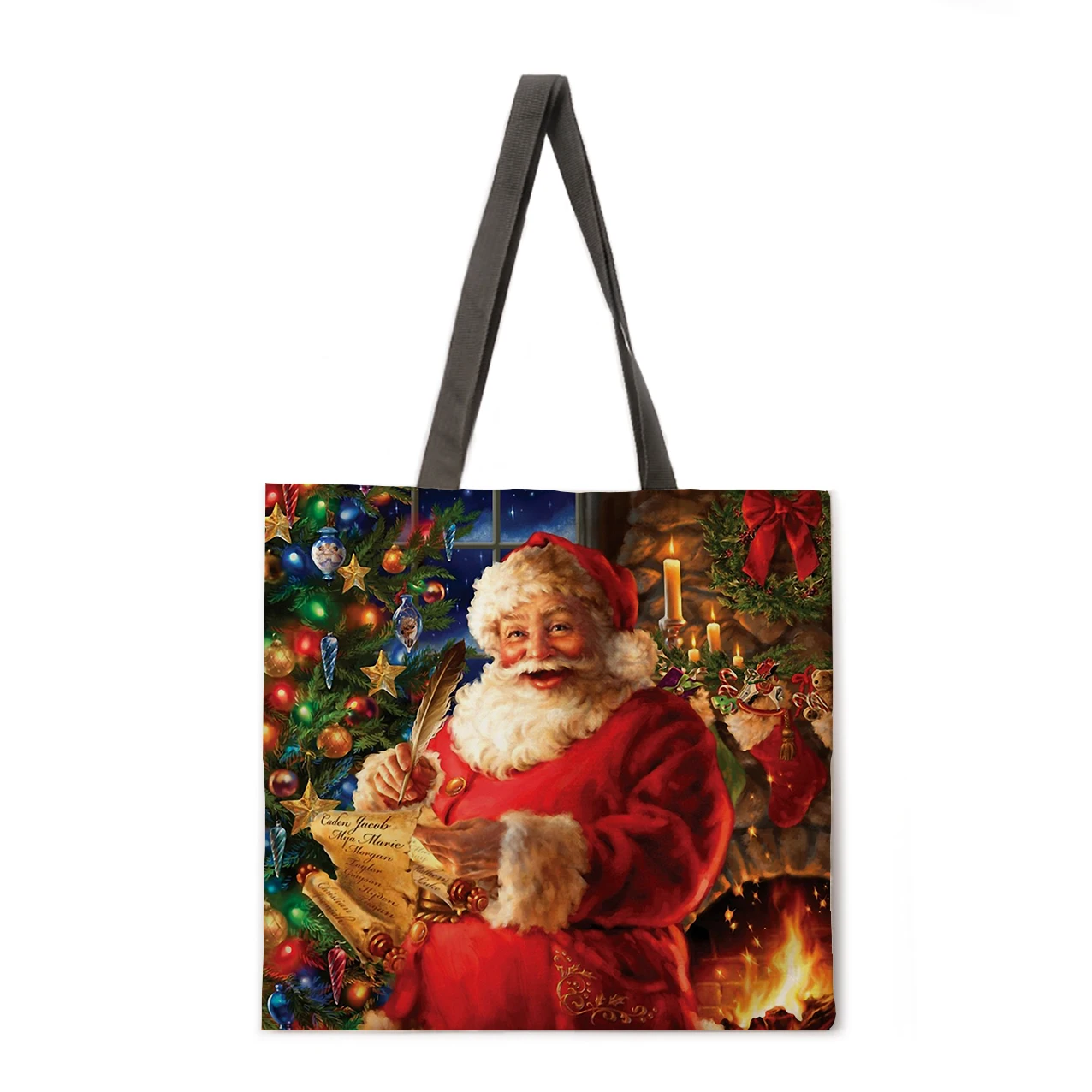 Christmas linen bag handbag shoulder bag large capacity environmentally friendly shopping bag handbag tote bag 
Christmas linen bag handbag shoulder bag large capacity environmentally friendly shopping bag handbag tote bag