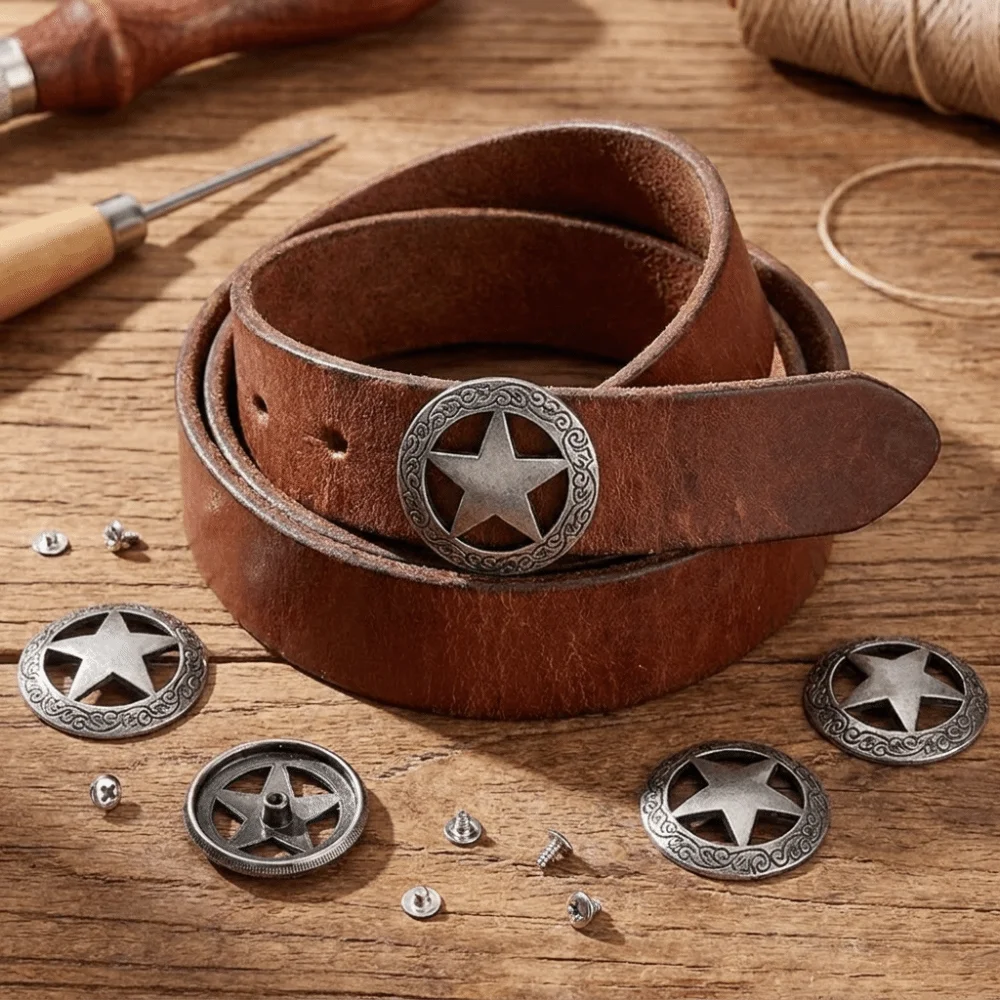 Stars Hollowed Out Replacement Casting Buckle Round Shape Small Size Vintage Metal Concho Rivet Nuts Screw Back
Stars Hollowed Out Replacement Casting Buckle Round Shape Small Size Vintage Metal Concho Rivet Nuts Screw Back