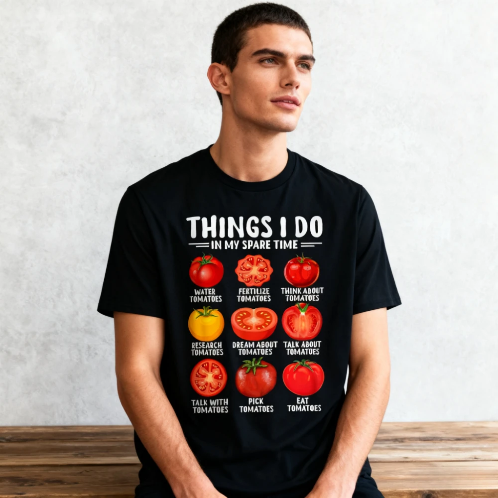 Вещи, я делаю в моем запасном времени Рубашка Любитель помидоров Фруктоварская футболка Tomatos Футболка с графическим принтом Мужчины Женщины Повседневная футболка с коротким рукавом 
Вещи, я делаю в моем запасном времени Рубашка Любитель помидоров Фруктоварская футболка Tomatos Футболка с графическим принтом Мужчины Женщины Повседневная футболка с коротким рукавом