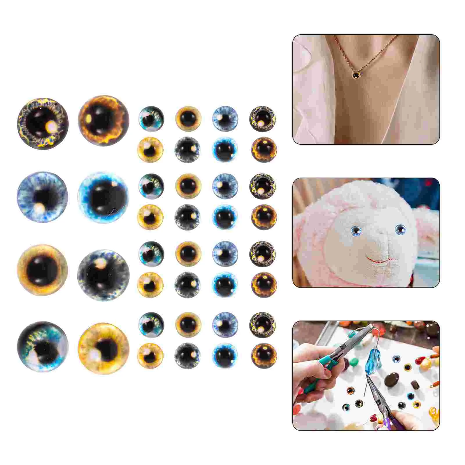 40 Pcs Gem Patch Eyeballs for Crafts Glass Eyes DIY Safety Toy Toys Stone Beads Bracelets Making Material Decor
40 Pcs Gem Patch Eyeballs for Crafts Glass Eyes DIY Safety Toy Toys Stone Beads Bracelets Making Material Decor