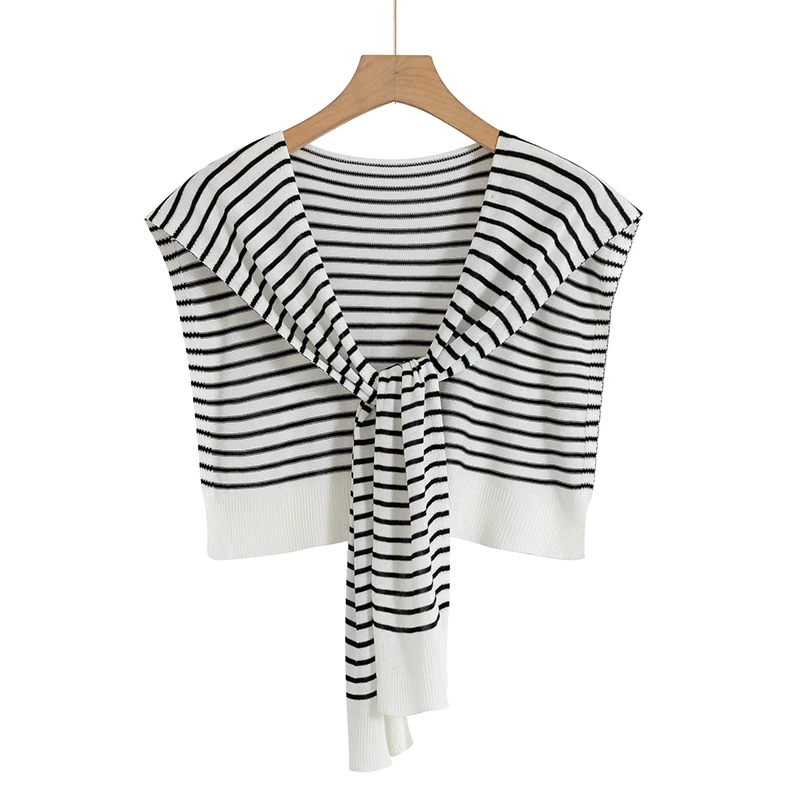 Fashion Striped Knit Shawl Fake Collar For Women Casual Warm Detachable Collar Sweater Shirt Shoulder Wrap Cape
Fashion Striped Knit Shawl Fake Collar For Women Casual Warm Detachable Collar Sweater Shirt Shoulder Wrap Cape