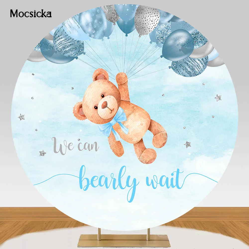 Mocsicka Bear Baby Shower Round Backdrop We Can Bearly Wait Newborn Welcome Party Round Background Cover Blue Balloon Decoration
Mocsicka Bear Baby Shower Round Backdrop We Can Bearly Wait Newborn Welcome Party Round Background Cover Blue Balloon Decoration