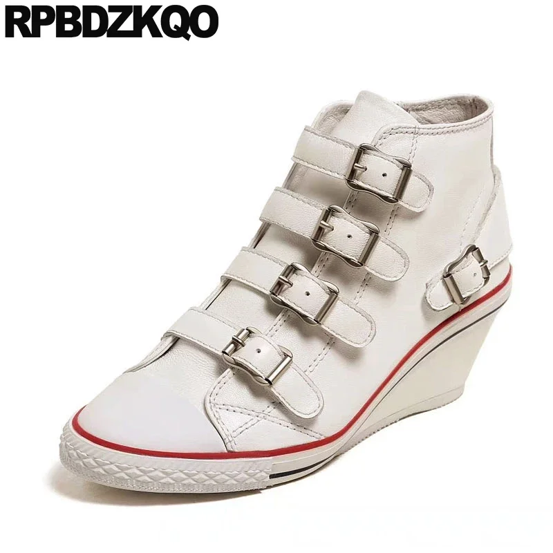 Punk White Brand Pumps Strappy Ankle Boots Wedge Genuine Leather Strap Fashion Shoes 2021 Luxury Women Size 33 High Heels Medium
Punk White Brand Pumps Strappy Ankle Boots Wedge Genuine Leather Strap Fashion Shoes 2021 Luxury Women Size 33 High Heels Medium