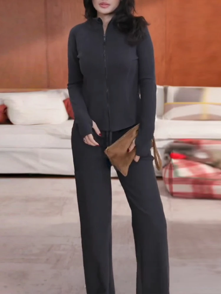 Повседневный комплект спортивной одежды, женский зимний новый свободный простой свитшот с воротником-стойкой, джемпер, повседневные прямые брюки, комплект из двух предметов
Повседневный комплект спортивной одежды, женский зимний новый свободный простой свитшот с воротником-стойкой, джемпер, повседневные прямые брюки, комплект из двух предметов