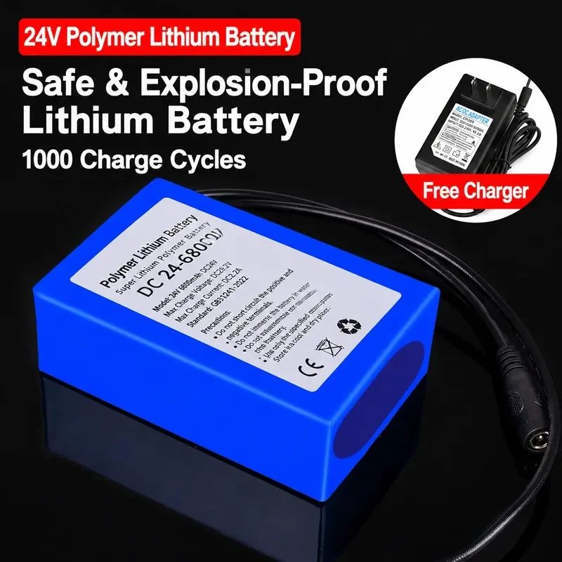 24V Lithium Battery Pack 25.2V Rechargeable Large-Capacity Mobile Power Supply for Motor Audio Medical Monitoring Equipment
24V Lithium Battery Pack 25.2V Rechargeable Large-Capacity Mobile Power Supply for Motor Audio Medical Monitoring Equipment