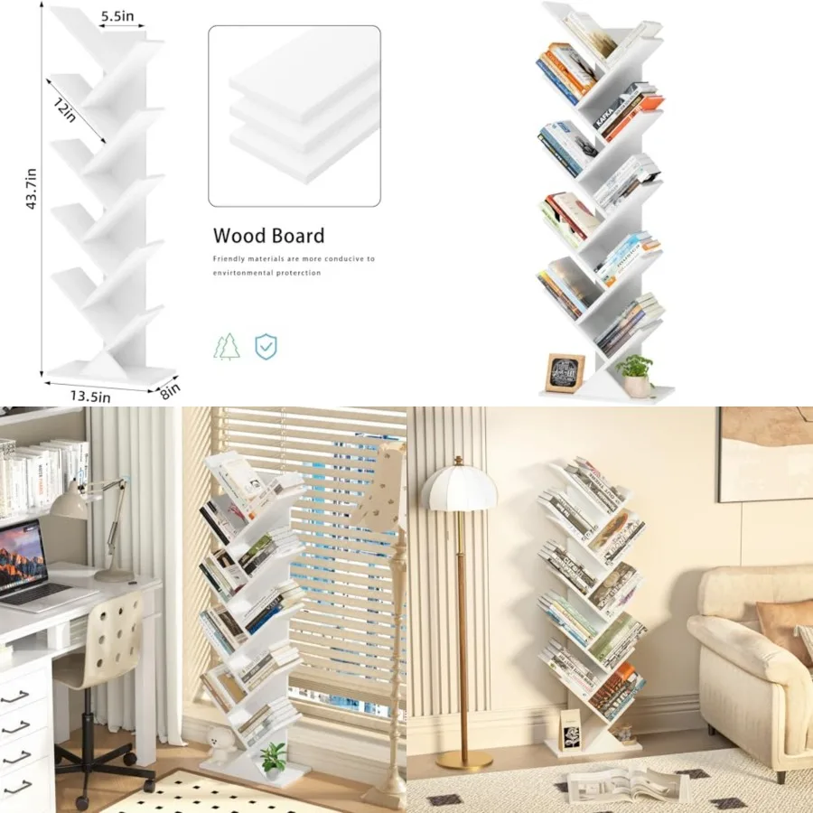 Tree Book Shelf, Floor Standing Wood Bookshelf for Narrow Space, Storage Organizer Bookshelves for Books/CDs/Magazine, Bookcase
Tree Book Shelf, Floor Standing Wood Bookshelf for Narrow Space, Storage Organizer Bookshelves for Books/CDs/Magazine, Bookcase