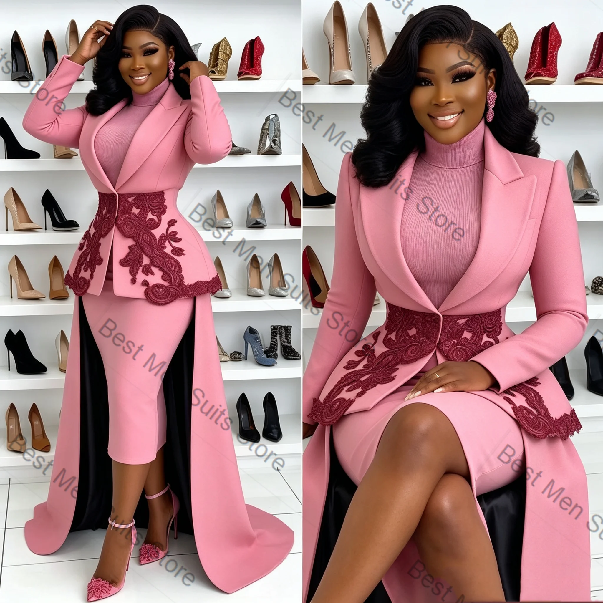 Pink Women Suit Skirt Set 2 Pcs Blazer+Prom Dress Long Train Cotton Formal Office Lady Jacket Customized Wedding Guest Coat
Pink Women Suit Skirt Set 2 Pcs Blazer+Prom Dress Long Train Cotton Formal Office Lady Jacket Customized Wedding Guest Coat