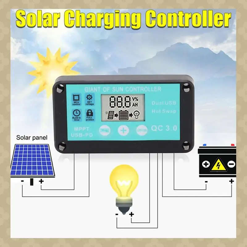 AB45 MPPT Solar Charge Controller Multiple Protection Solar Solar QC3.0 Controller With LCD Screen
AB45 MPPT Solar Charge Controller Multiple Protection Solar Solar QC3.0 Controller With LCD Screen