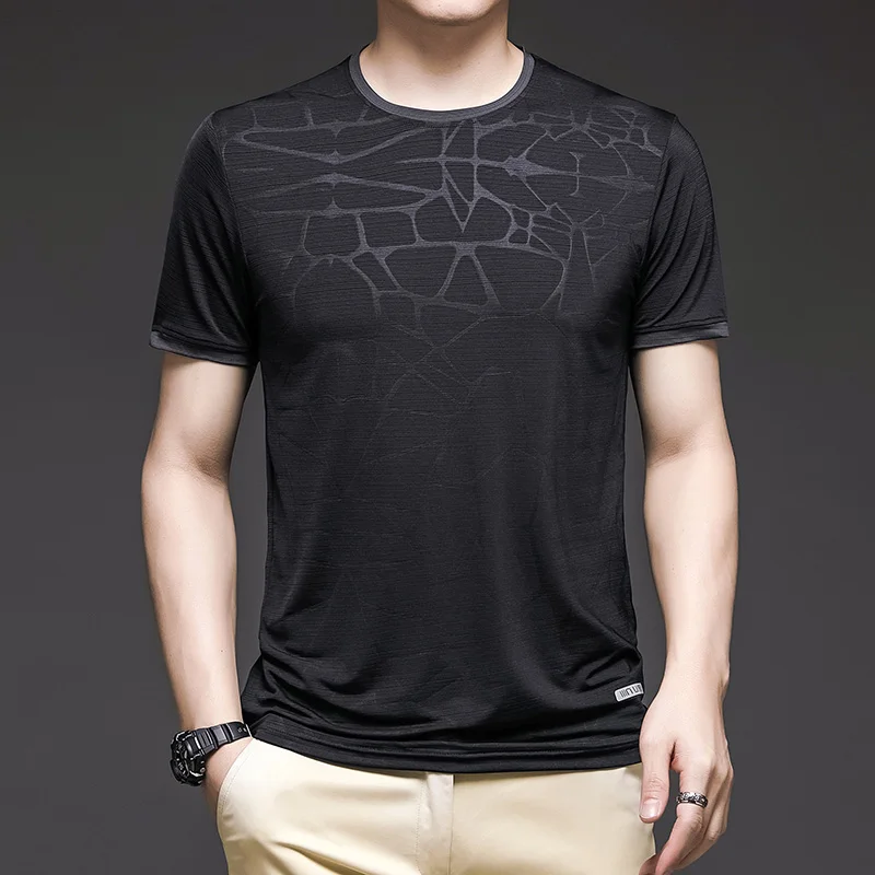 Light Luxury Printing Summer Short-Sleeved T-shirt Men's Round Neck Half-sleeved All-match Casual Clothes Summer Bottoming Shirt
Light Luxury Printing Summer Short-Sleeved T-shirt Men's Round Neck Half-sleeved All-match Casual Clothes Summer Bottoming Shirt