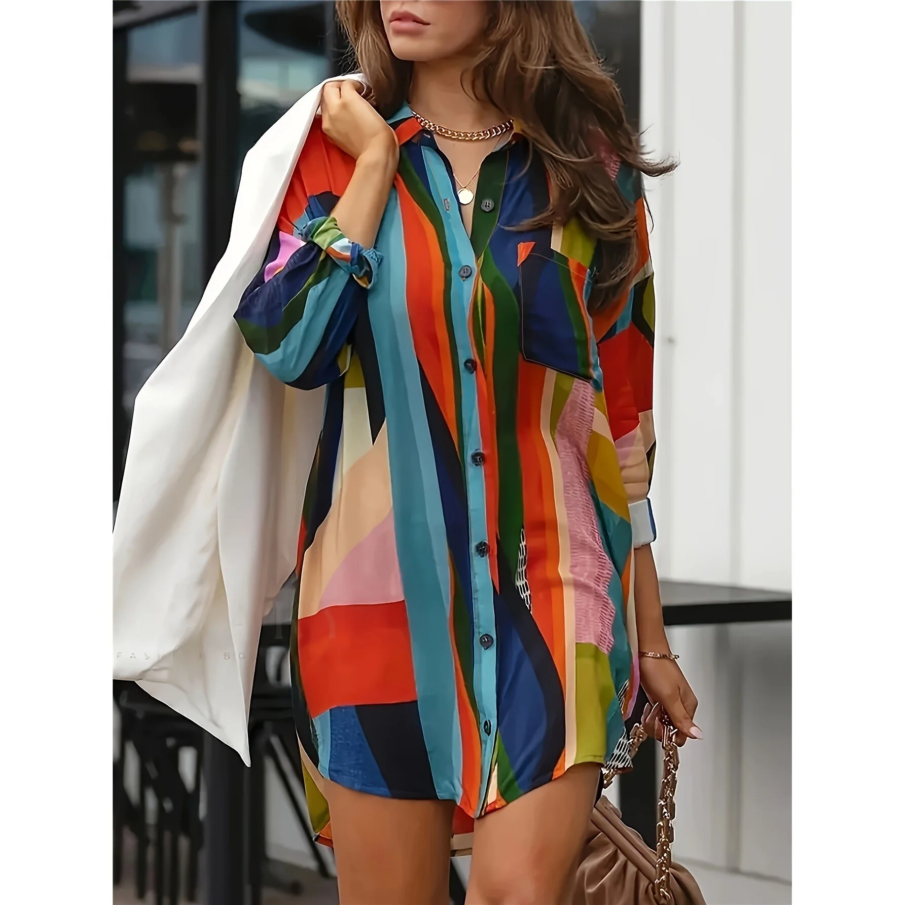 Color Block Shirt Dress O 39091 Cross-Border Fashion Women's Shirt Dress Princess Sleeve Other Material 100% Spring 2026
Color Block Shirt Dress O 39091 Cross-Border Fashion Women's Shirt Dress Princess Sleeve Other Material 100% Spring 2026