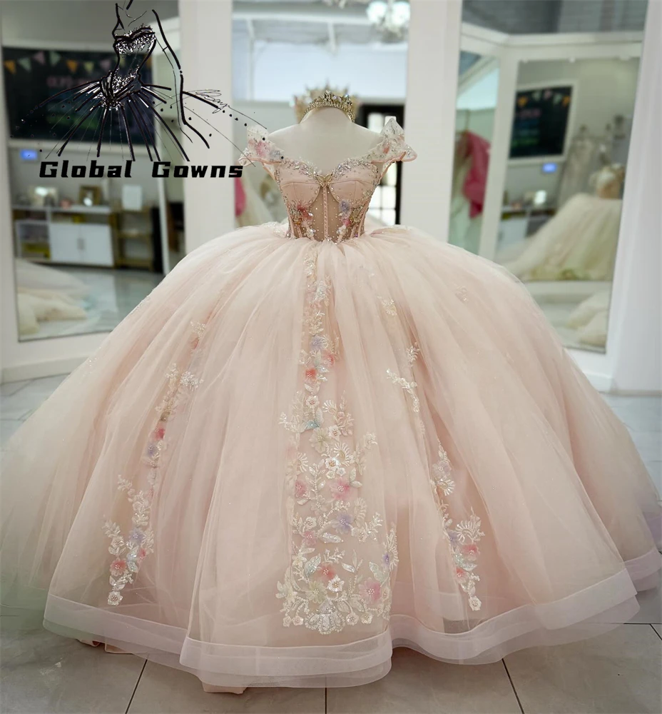 Pink Off Shoulder Sweet 16 Quinceanera Dresses Rhinestones Corset Applique Ball Gown With Bow vestidos xv años nuevos Customized
Pink Off Shoulder Sweet 16 Quinceanera Dresses Rhinestones Corset Applique Ball Gown With Bow vestidos xv años nuevos Customized
