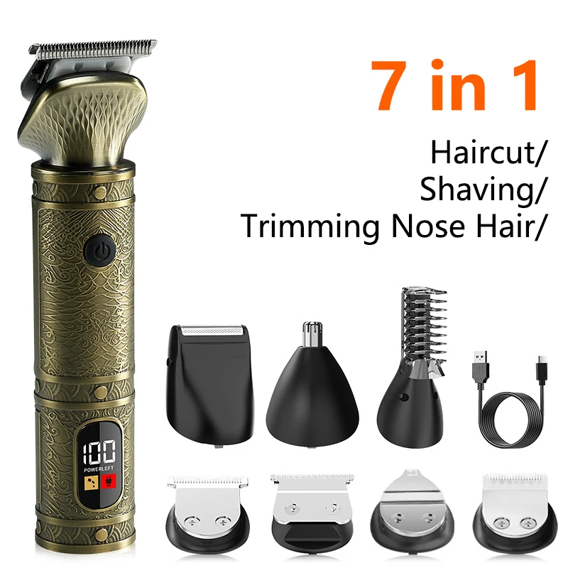 RESUXI 886 Professional Hair Clipper Barber Cordless Full Set 7 IN 1 Clipper and Trimmer Set Electric All Metal Hair Clipper Set
RESUXI 886 Professional Hair Clipper Barber Cordless Full Set 7 IN 1 Clipper and Trimmer Set Electric All Metal Hair Clipper Set