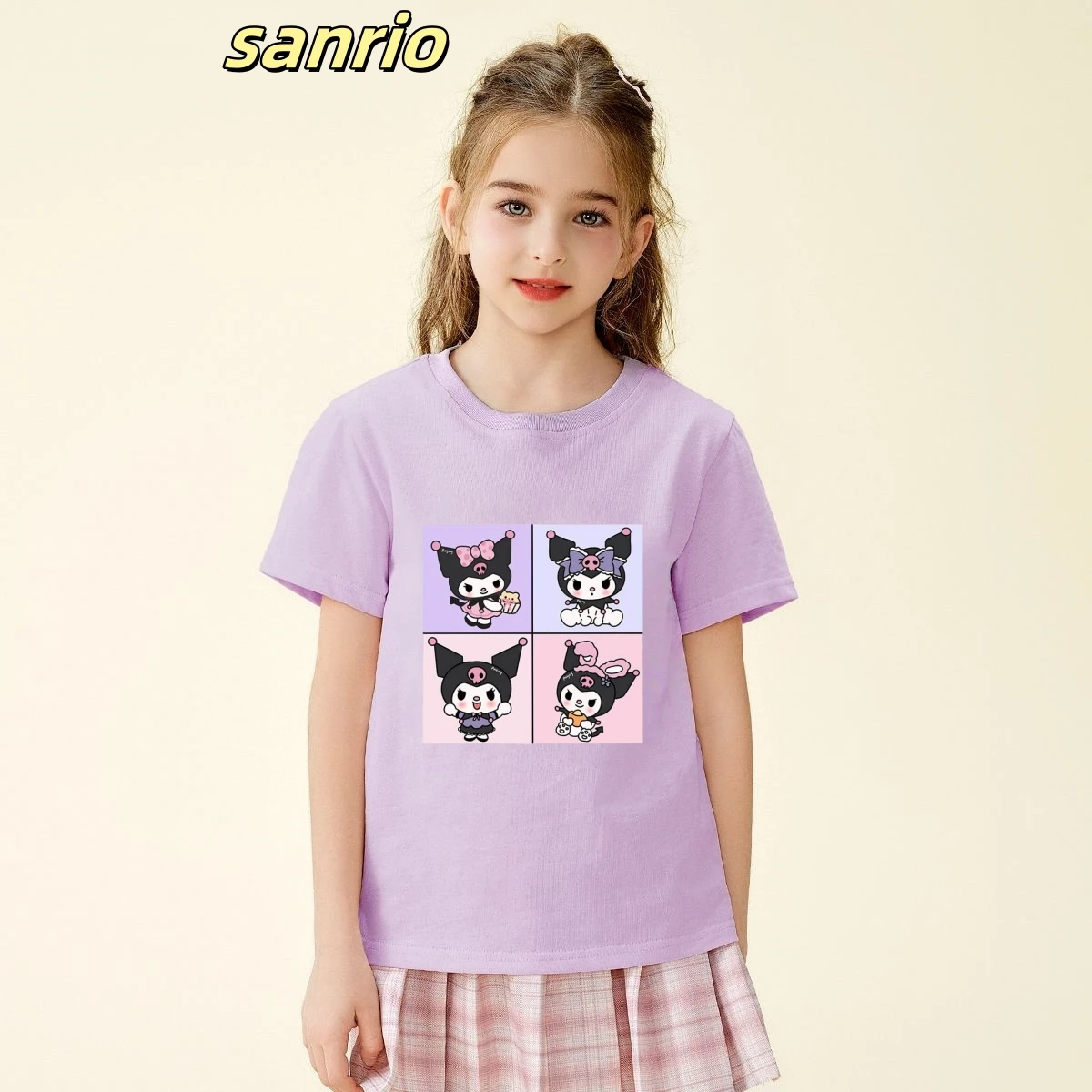 Sanrion Summer Baby Girls 100% Cotton Clothes Kid Cute Kuromi Printed Short Sleeve T-shirts Children Girls Cartoon Top Outfits
Sanrion Summer Baby Girls 100% Cotton Clothes Kid Cute Kuromi Printed Short Sleeve T-shirts Children Girls Cartoon Top Outfits