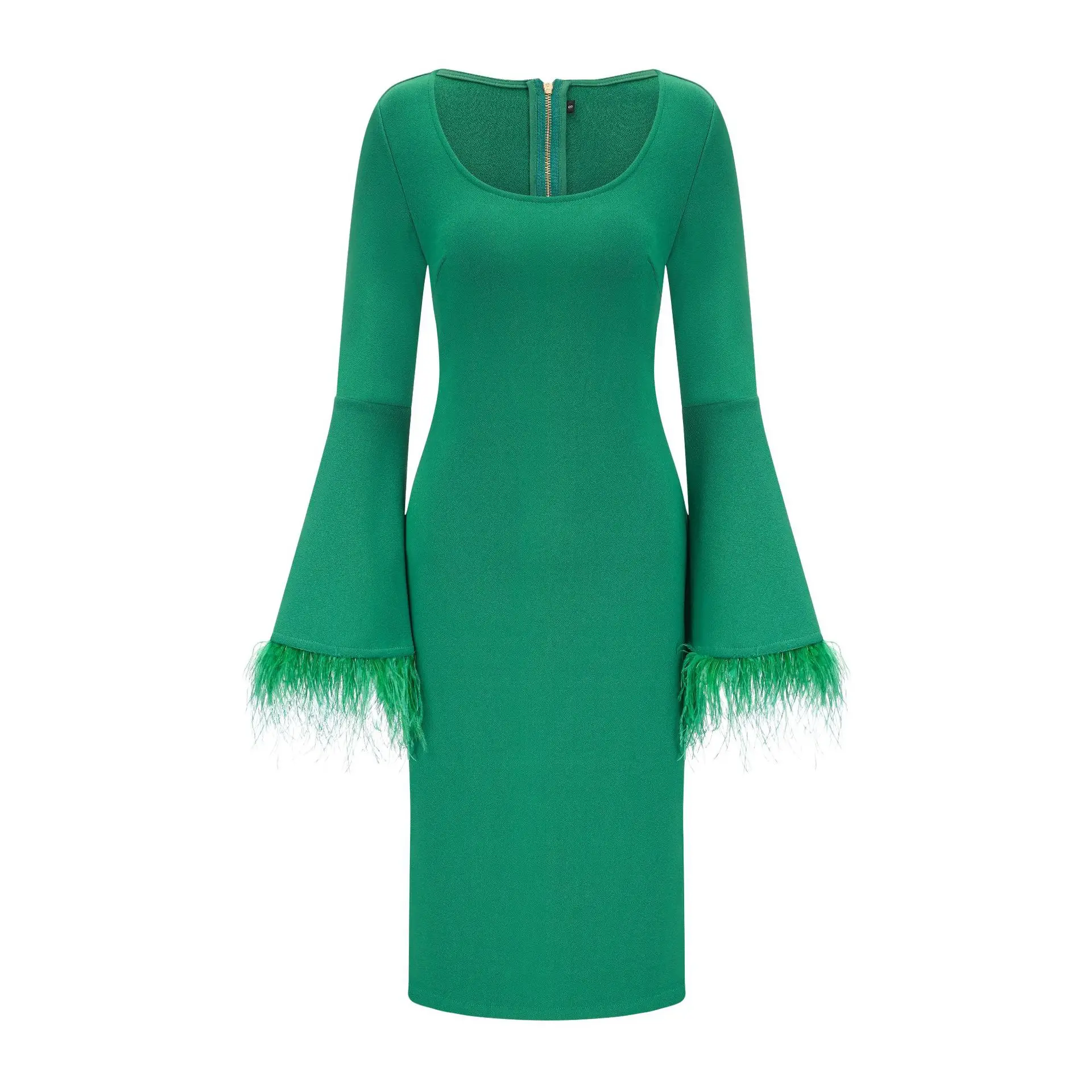 New sexy tight fitting bag arm dress with flared sleeves, mid length high-quality and fashionable
New sexy tight fitting bag arm dress with flared sleeves, mid length high-quality and fashionable