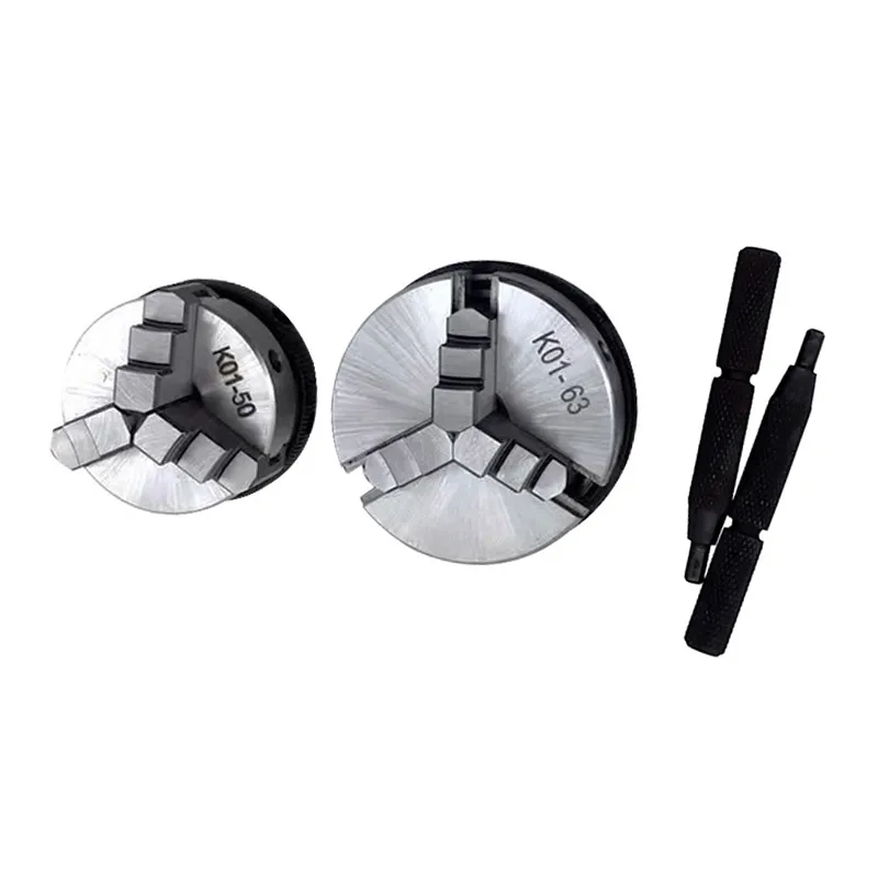 63mm 3 Jaws Lathe Mini Chuck Woodworking Hand Chuck with Mounting Thread Screw Rod Self-Centering Lathe Chuck Tools K01-63
63mm 3 Jaws Lathe Mini Chuck Woodworking Hand Chuck with Mounting Thread Screw Rod Self-Centering Lathe Chuck Tools K01-63