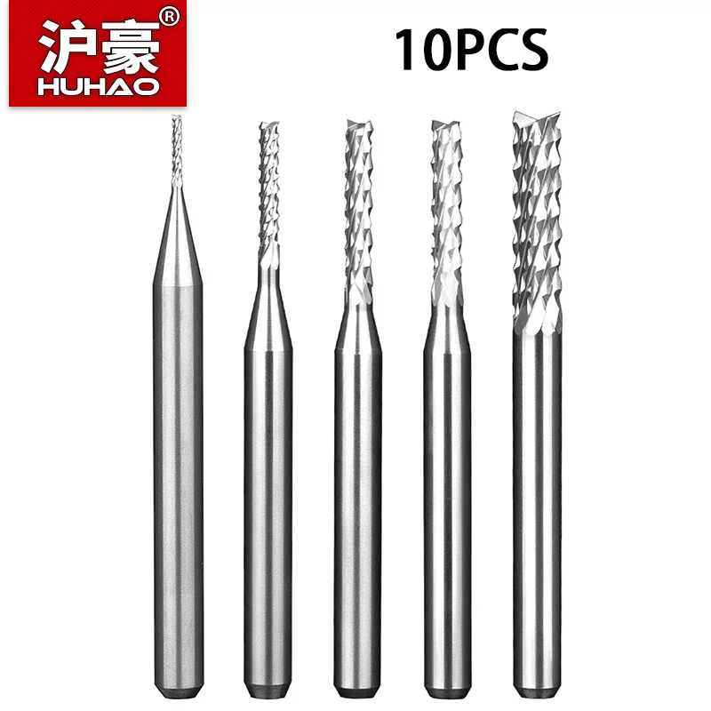 HUHAO 10PCS 3.175mm Corn Teeth End Mill CNC Router Bits PCB Milling Cutters for Circuit Board Engraving Tools
HUHAO 10PCS 3.175mm Corn Teeth End Mill CNC Router Bits PCB Milling Cutters for Circuit Board Engraving Tools
