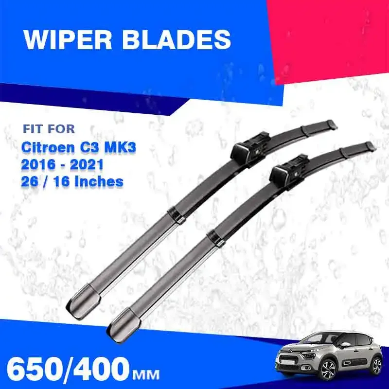 Front Wiper Blades For Citroen C3 III SX SY MK3 2016 - 2021 Origin Windscreen Windshield Accessories Window 2017 2018 2019 2020
Front Wiper Blades For Citroen C3 III SX SY MK3 2016 - 2021 Origin Windscreen Windshield Accessories Window 2017 2018 2019 2020