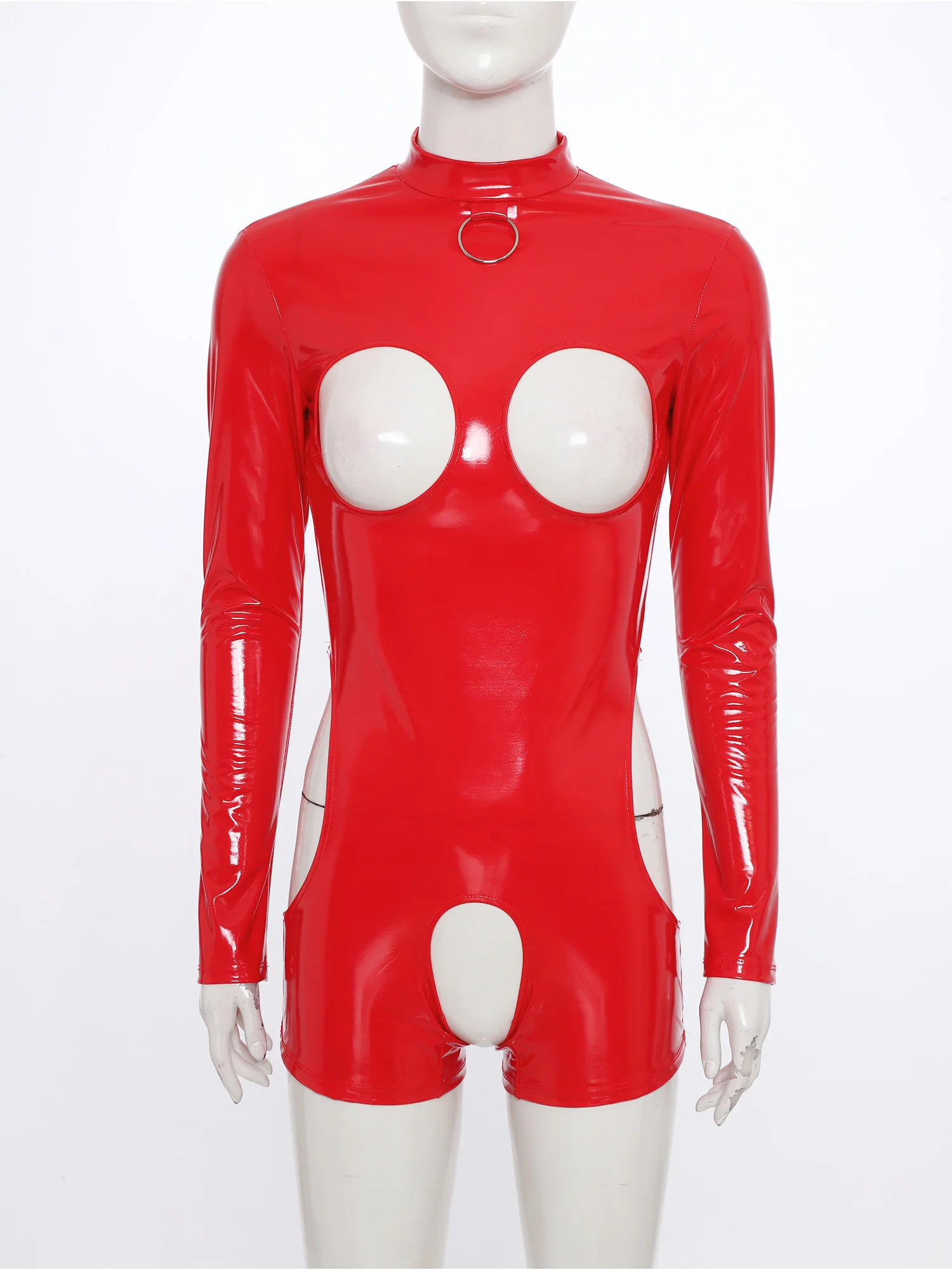 Women Wet Look Hollow Out Cups Bodysuit Rompers Club Raves Party Costume Glossy Long Sleeve Cutout Crotch Back Zip Jumpsuits
Women Wet Look Hollow Out Cups Bodysuit Rompers Club Raves Party Costume Glossy Long Sleeve Cutout Crotch Back Zip Jumpsuits