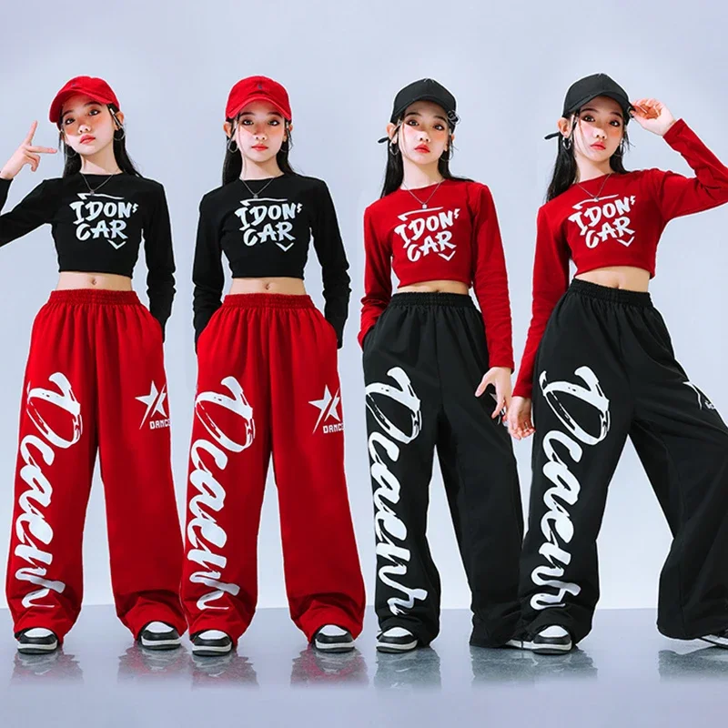 Jazz Dance Girl Costume Black Red Hip Hop Performance Clothing Kpop Stage Outfit Jazz Top Shuffle Pants Street Dance Wear
Jazz Dance Girl Costume Black Red Hip Hop Performance Clothing Kpop Stage Outfit Jazz Top Shuffle Pants Street Dance Wear