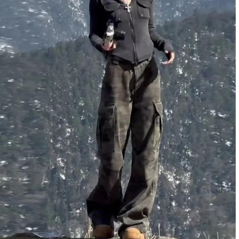 Камуфляжные брюки-карго с высокой талией Y2K, женские широкие прямые облегающие модные джинсы на зиму
Камуфляжные брюки-карго с высокой талией Y2K, женские широкие прямые облегающие модные джинсы на зиму