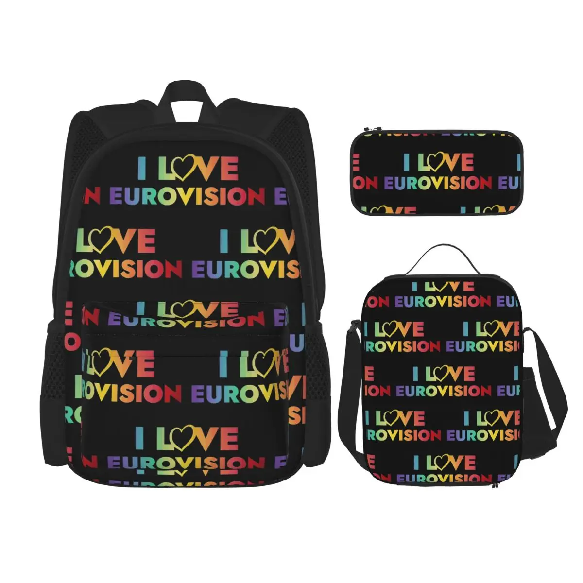 I Love Eurovision Backpacks Boys Girls Bookbag Students School Bags Kids Rucksack Lunch Bag Pen Bag Three-Piece Set
I Love Eurovision Backpacks Boys Girls Bookbag Students School Bags Kids Rucksack Lunch Bag Pen Bag Three-Piece Set