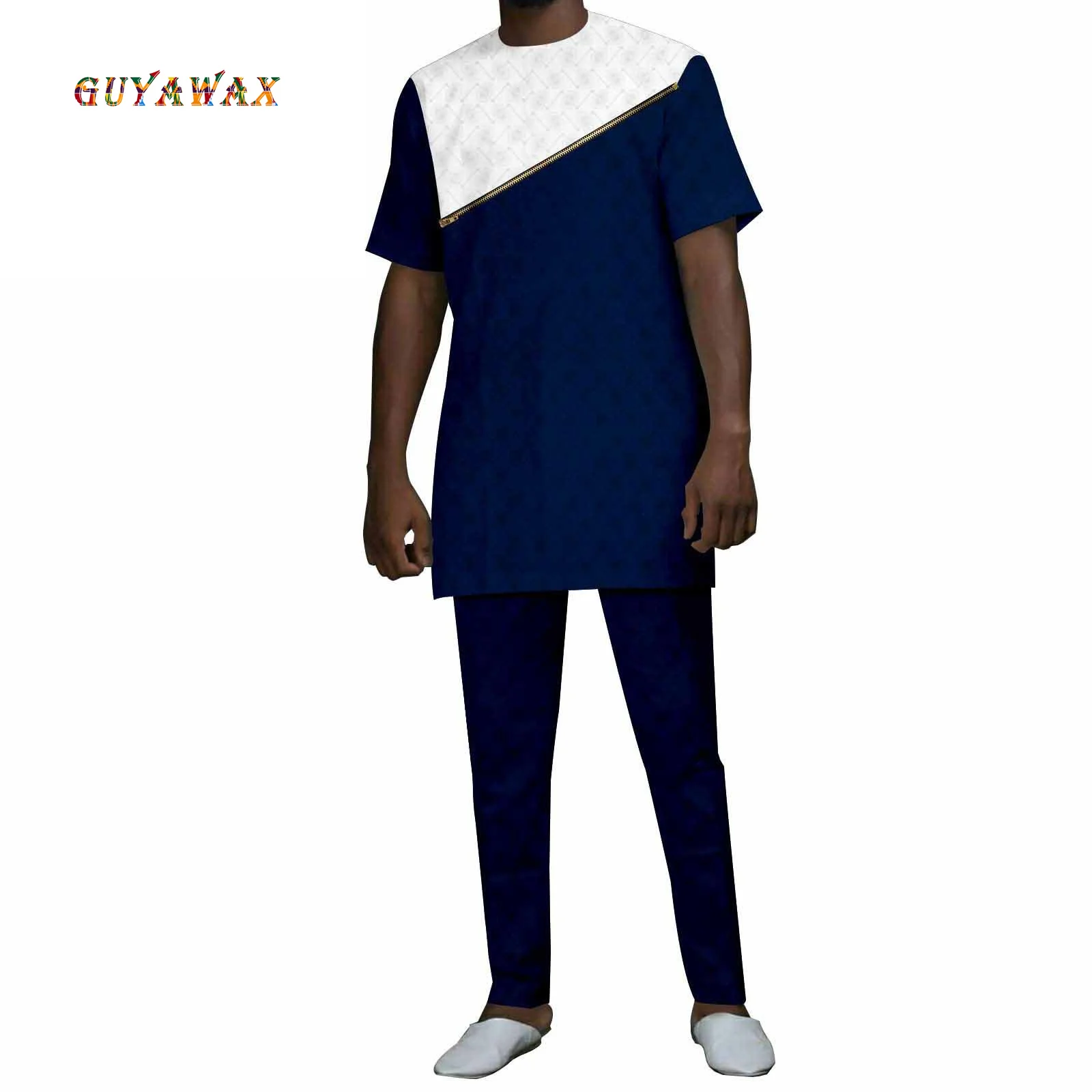 New Dashiki Shirts Pants Set Print Outwear Clothes Ankara Fabric Short Sleeve Zip Blouse Set Bazin Riche African Men Clothing
New Dashiki Shirts Pants Set Print Outwear Clothes Ankara Fabric Short Sleeve Zip Blouse Set Bazin Riche African Men Clothing