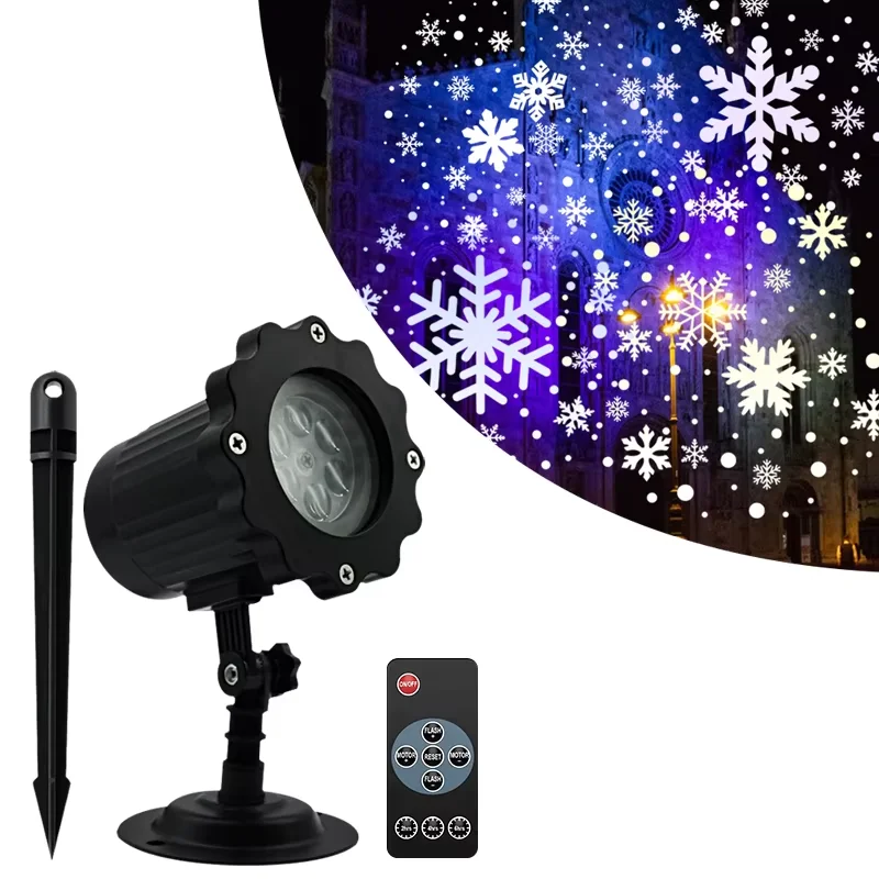 New LED Snowflake Projector Light Outdoor Lawn Decoration
New LED Snowflake Projector Light Outdoor Lawn Decoration