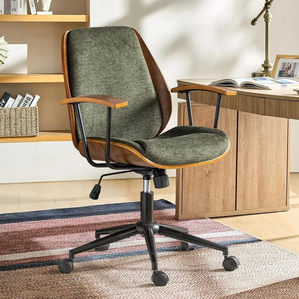 Ergonomic Swivel Desk Chair with Adjustable Height, Bentwood and Polyester Upholstery, Suitable for Home or Office, Green
Ergonomic Swivel Desk Chair with Adjustable Height, Bentwood and Polyester Upholstery, Suitable for Home or Office, Green