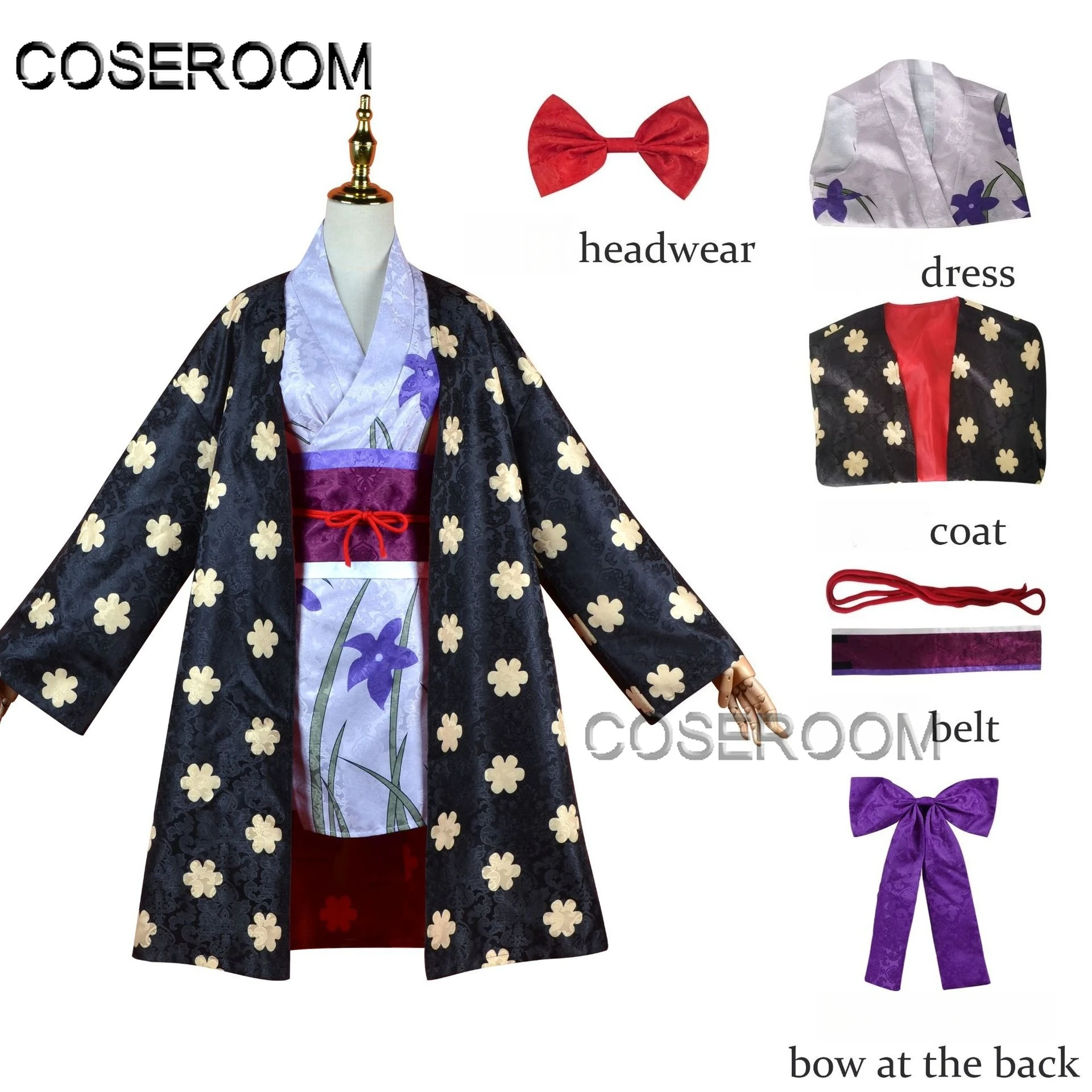 Nico Robin Cosplay Costume Anime Halloween Kimono Dress for ONEPIECE Comic Con 
Nico Robin Cosplay Costume Anime Halloween Kimono Dress for ONEPIECE Comic Con