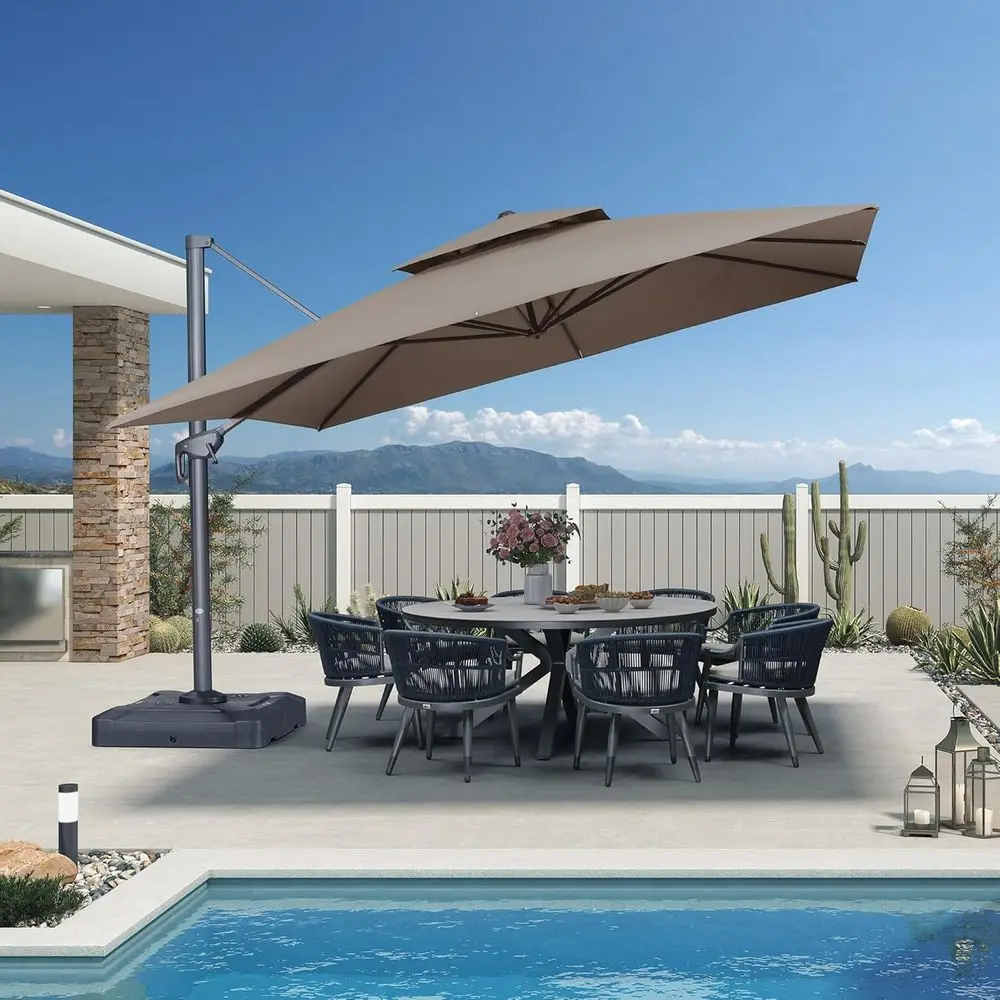 12-Foot Square Outdoor Patio Umbrella, Large Heavy-Duty Hanging Umbrella, Wind-Resistant, Ash Mocha
12-Foot Square Outdoor Patio Umbrella, Large Heavy-Duty Hanging Umbrella, Wind-Resistant, Ash Mocha