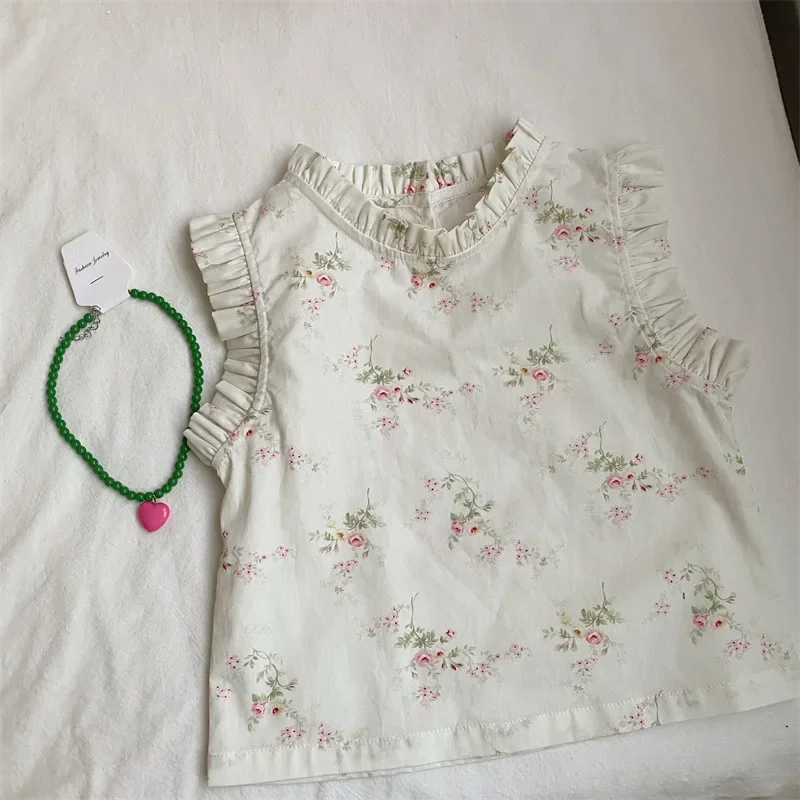 Girls Floral Printed Blouses Ruched Sleeveless Tops Toddlers Children Cute Shirts 2025 Summer Korean Style Baby
Girls Floral Printed Blouses Ruched Sleeveless Tops Toddlers Children Cute Shirts 2025 Summer Korean Style Baby