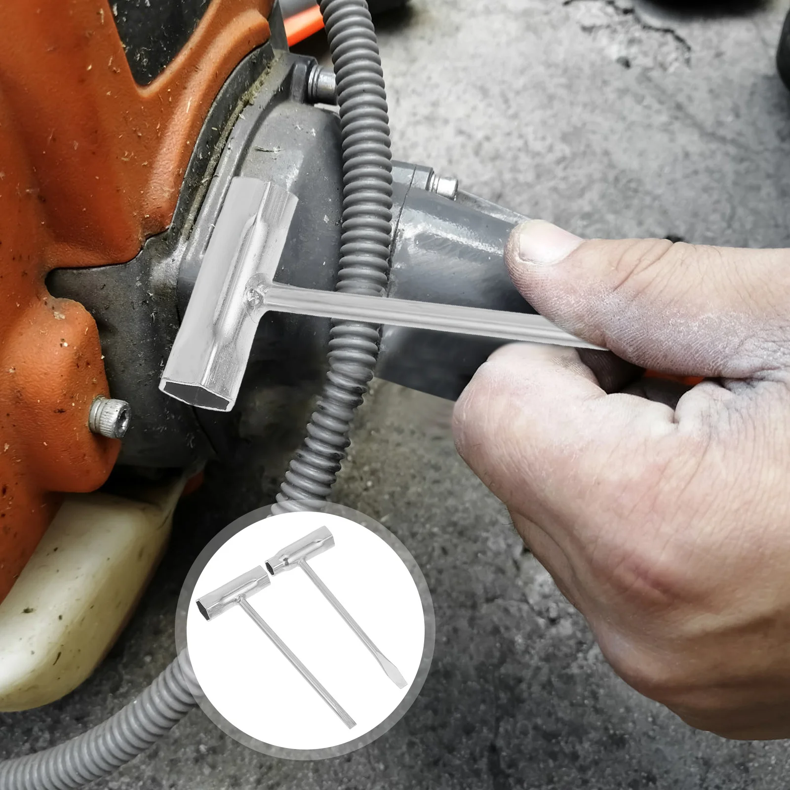 2Pcs Durable Chainsaw Wrench T-Spanner Tool Thickened Barrel Dual-End Screwdriver for Spark Plug Replacement and Adjustment in
2Pcs Durable Chainsaw Wrench T-Spanner Tool Thickened Barrel Dual-End Screwdriver for Spark Plug Replacement and Adjustment in