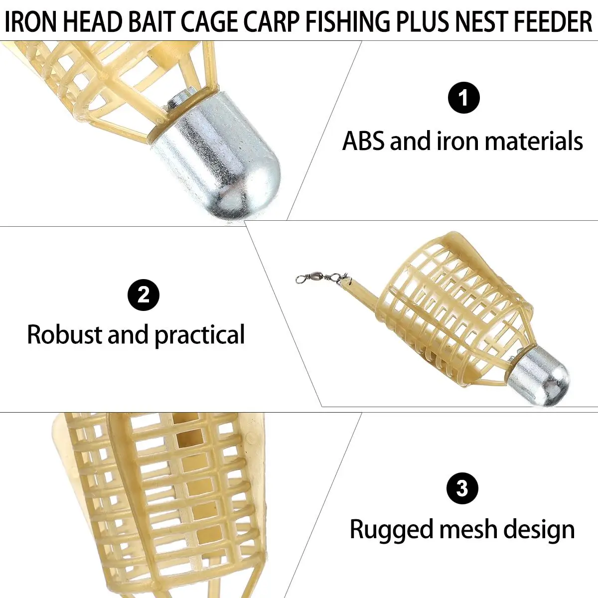 4Pcs Fishing Bait Cage Minnow Trap Basket Abs Iron Mesh Lure Feeder Tool for Catching Eels Crabs Lobsters Shrimps Small Size
4Pcs Fishing Bait Cage Minnow Trap Basket Abs Iron Mesh Lure Feeder Tool for Catching Eels Crabs Lobsters Shrimps Small Size