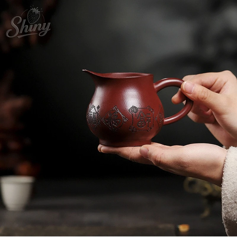 280ml Yixing Purple Clay Tea Pitcher Home Collection Raw Ore Dragon's Blood Sand Justice Cup Divide Chahai Zisha Teaset
280ml Yixing Purple Clay Tea Pitcher Home Collection Raw Ore Dragon's Blood Sand Justice Cup Divide Chahai Zisha Teaset