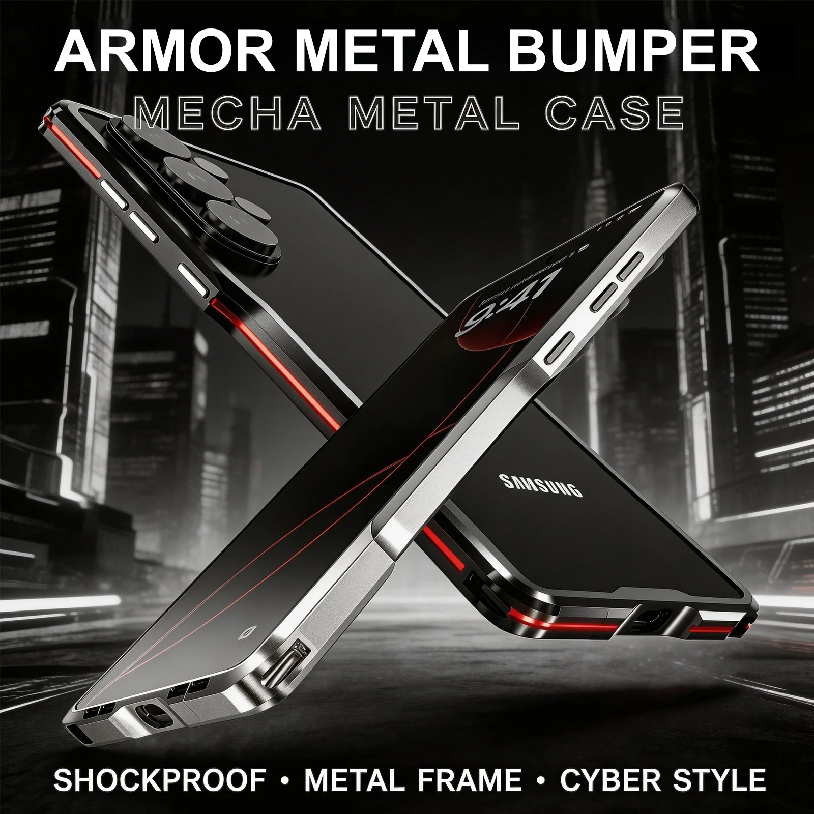 Aluminum Bumper frame Phone Case For Samsung Galaxy S26 S25 S24 S23 Ultra edge protection,Irregular Metal cutting process Cover
Aluminum Bumper frame Phone Case For Samsung Galaxy S26 S25 S24 S23 Ultra edge protection,Irregular Metal cutting process Cover