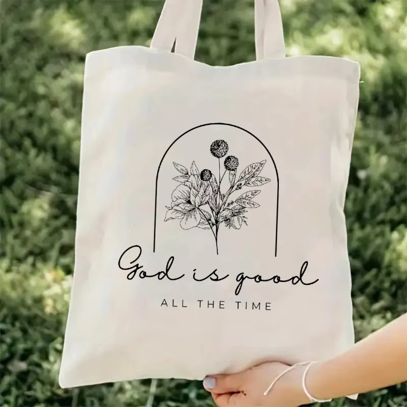 Холщовая большая сумка God Is Good All The Time, большие прочные сумки для покупок и косметики, экологически чистые сумки на плечо для женщин
Холщовая большая сумка God Is Good All The Time, большие прочные сумки для покупок и косметики, экологически чистые сумки на плечо для женщин