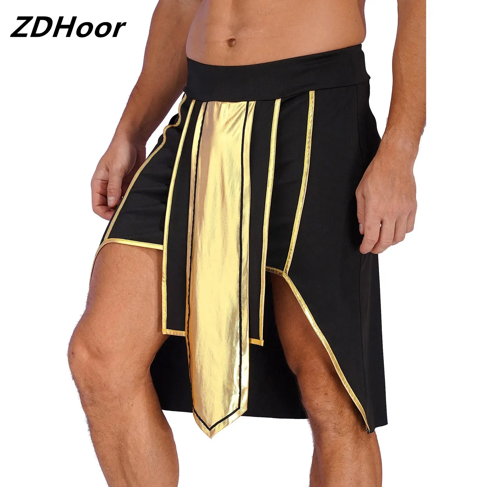 Mens Ancient Egypt Role-Playing Skirt Contrast Color Asymmetrical Hem Outfit Halloween Cosplay Stage Performance Costume
Mens Ancient Egypt Role-Playing Skirt Contrast Color Asymmetrical Hem Outfit Halloween Cosplay Stage Performance Costume