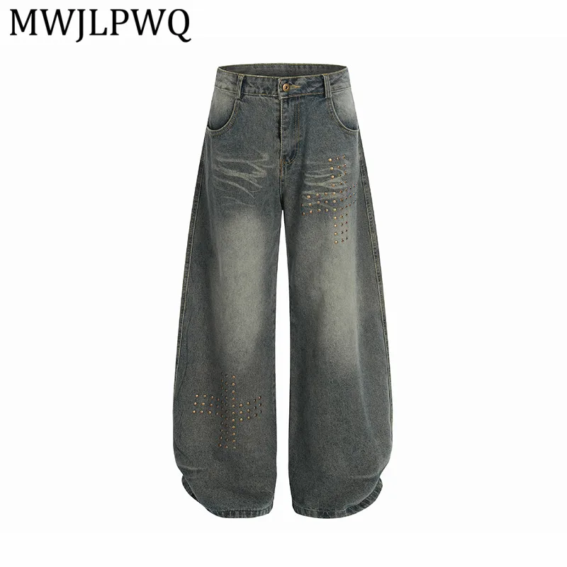 MWJLPWQ American-Style Rivet Trendy Deconstructed Distressed Washed Jeans Vintage Loose Wide-Leg Versatile Pants Trendy 15876
MWJLPWQ American-Style Rivet Trendy Deconstructed Distressed Washed Jeans Vintage Loose Wide-Leg Versatile Pants Trendy 15876