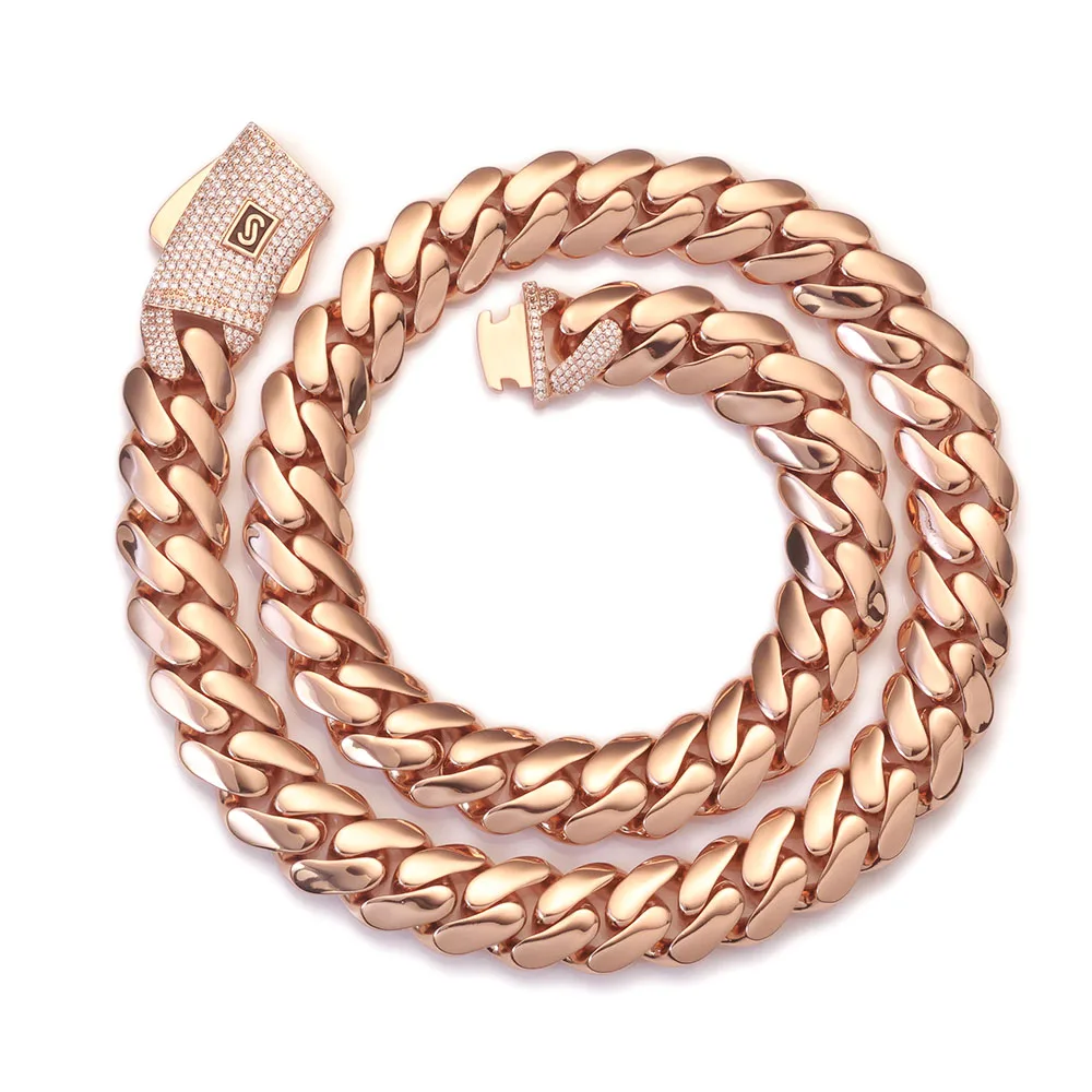Hip Hop Custom High-Quality Rose Gold 20mm Necklace Jewelry Ice Out CZ Thick Monaco Cuban Chain Necklace For Men And Women
Hip Hop Custom High-Quality Rose Gold 20mm Necklace Jewelry Ice Out CZ Thick Monaco Cuban Chain Necklace For Men And Women