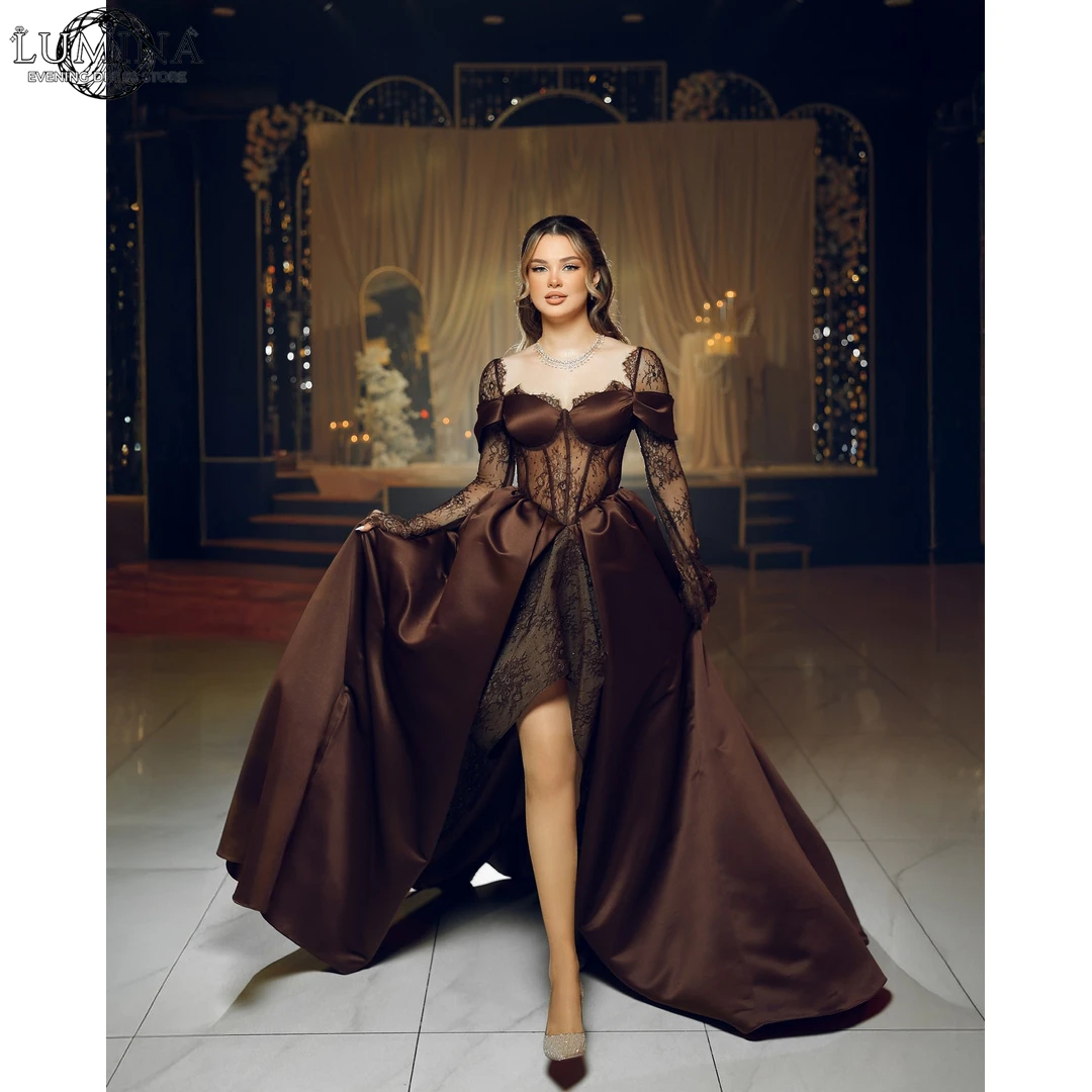Lumina Brown Wedding Evening Dress Luxury Elegant Party Dresses for Wedding Woman Line A Customized Lace Embroidery Ball Gown
Lumina Brown Wedding Evening Dress Luxury Elegant Party Dresses for Wedding Woman Line A Customized Lace Embroidery Ball Gown
