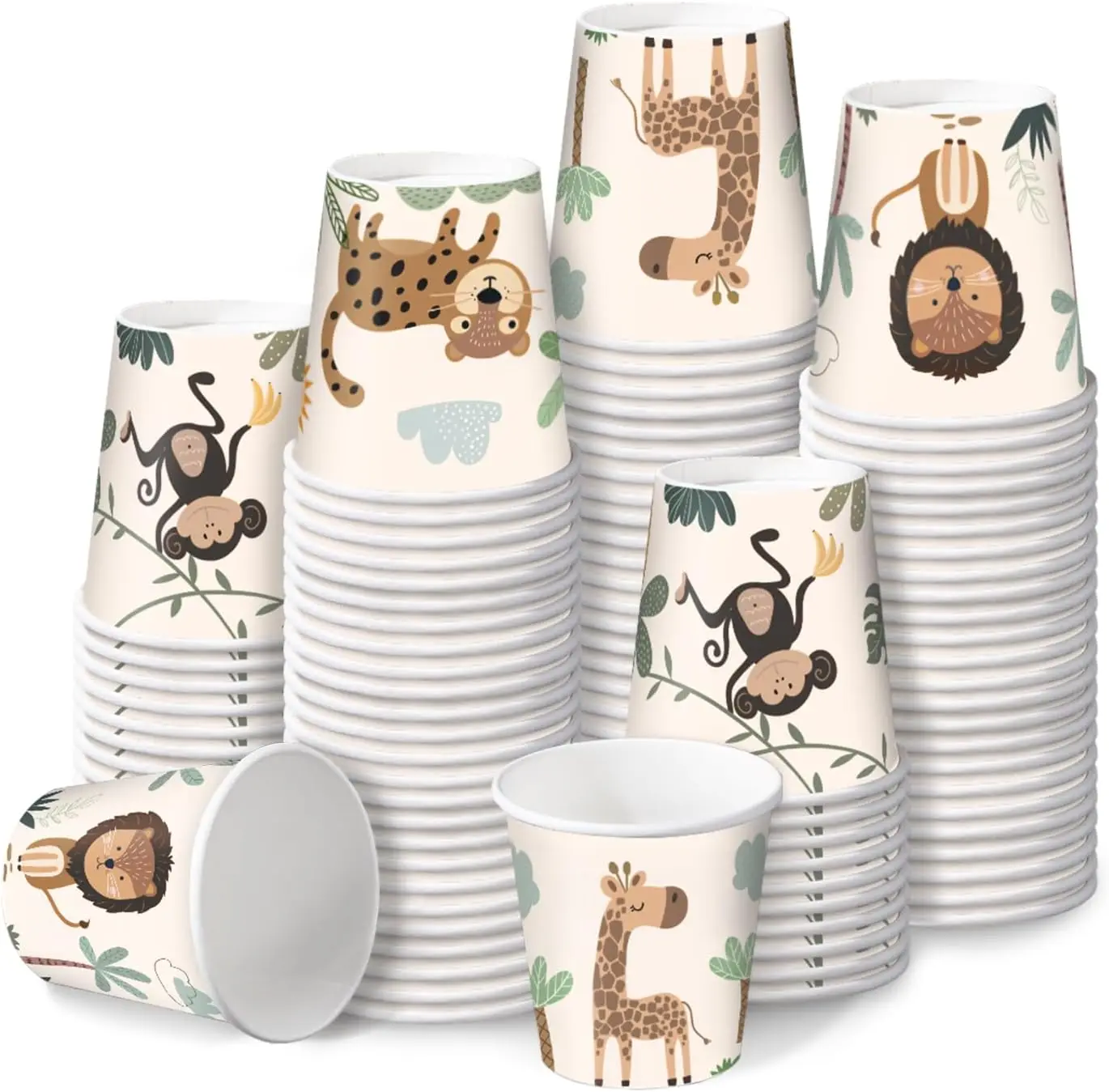 2 oz Disposable Paper Cups - 100 Pack, Cute Animal Designs for Bathroom, Mouthwash, Party
2 oz Disposable Paper Cups - 100 Pack, Cute Animal Designs for Bathroom, Mouthwash, Party