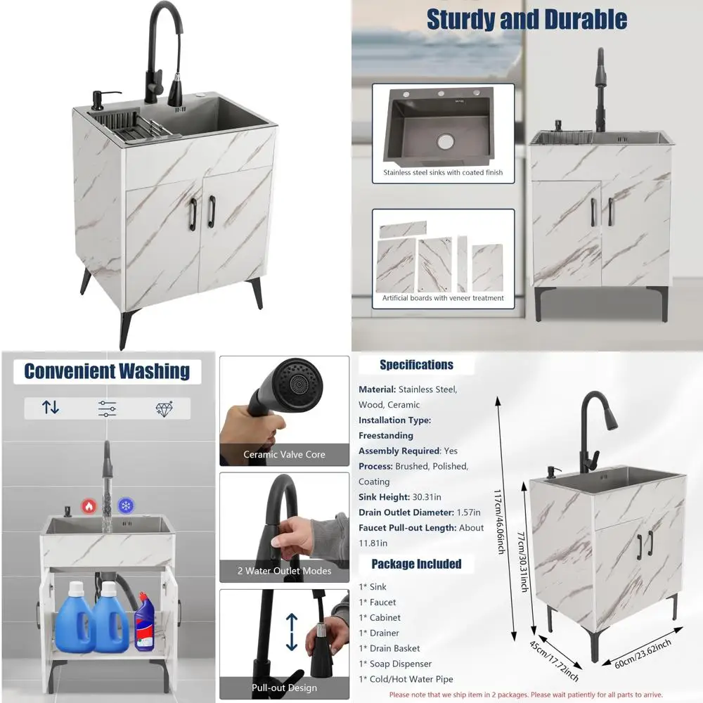 Отдельно стоящий шкаф для раковины для белья со смесителем, умывальником и сливной корзиной для использования в помещении
Отдельно стоящий шкаф для раковины для белья со смесителем, умывальником и сливной корзиной для использования в помещении