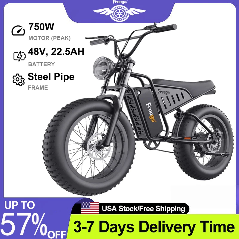 【1-летняя гарантия】Электрический велосипед Freego для бездорожья, двигатель 1400 Вт, 48 В, съемная батарея, 30 миль в час, электрический велосипед 20 x4, толстые шины, электронный велосипед UL 2849
【1-летняя гарантия】Электрический велосипед Freego для бездорожья, двигатель 1400 Вт, 48 В, съемная батарея, 30 миль в час, электрический велосипед 20 x4, толстые шины, электронный велосипед UL 2849
