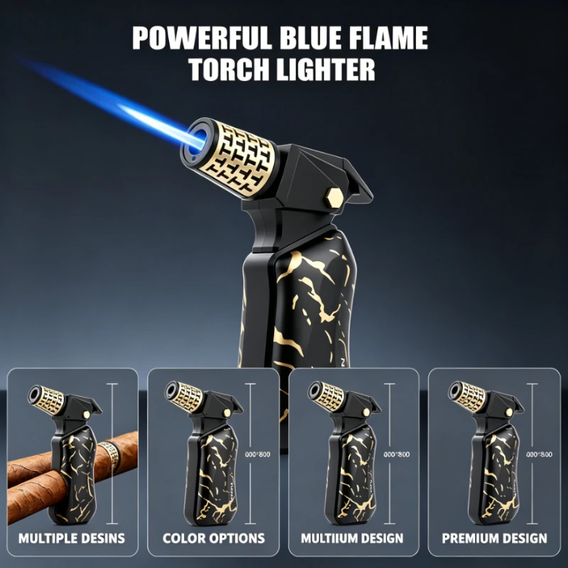 Premium Alloy Torch Lighter,Safety Lock Anti-misignition, Intense Blue Flame Reusable Butane Lighter for Cigar Daily Application
Premium Alloy Torch Lighter,Safety Lock Anti-misignition, Intense Blue Flame Reusable Butane Lighter for Cigar Daily Application