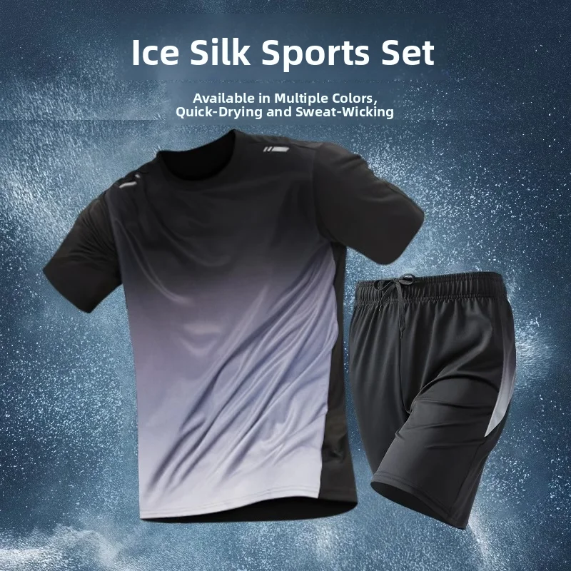 Women's Fitness Sports Set Quick Dry Summer Ice Silk Short Sleeve Shorts T-Shirt Basketball Football Running Suit
Women's Fitness Sports Set Quick Dry Summer Ice Silk Short Sleeve Shorts T-Shirt Basketball Football Running Suit
