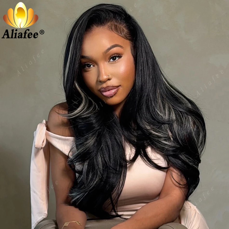 Full Long Silky Body Wave Human Hair Wig 1B Jet Black With Silver White Highlight 13x6 Transparent Lace Frontal Human Hair Wigs
Full Long Silky Body Wave Human Hair Wig 1B Jet Black With Silver White Highlight 13x6 Transparent Lace Frontal Human Hair Wigs