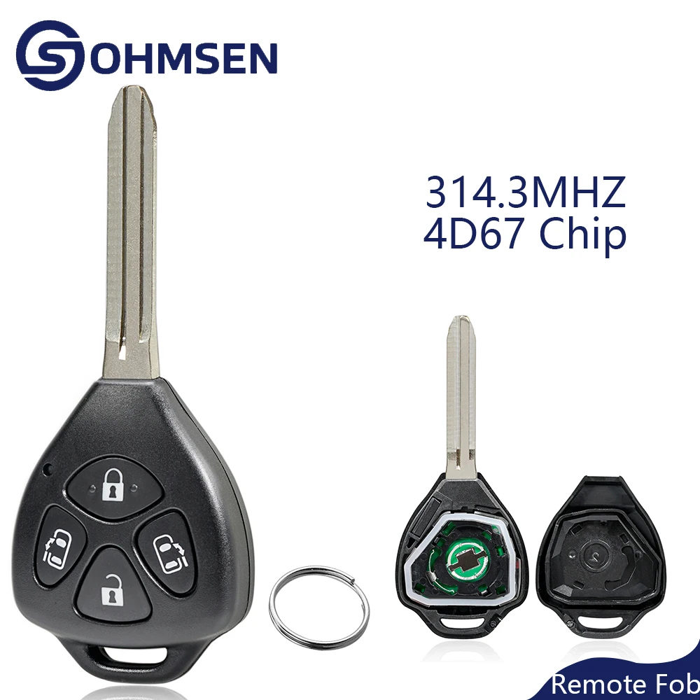 OHMSEN Remote Key Fob 4 Button 314.3MHz + ID67 Chip for Toyota Alphard 2005 - 2009
OHMSEN Remote Key Fob 4 Button 314.3MHz + ID67 Chip for Toyota Alphard 2005 - 2009