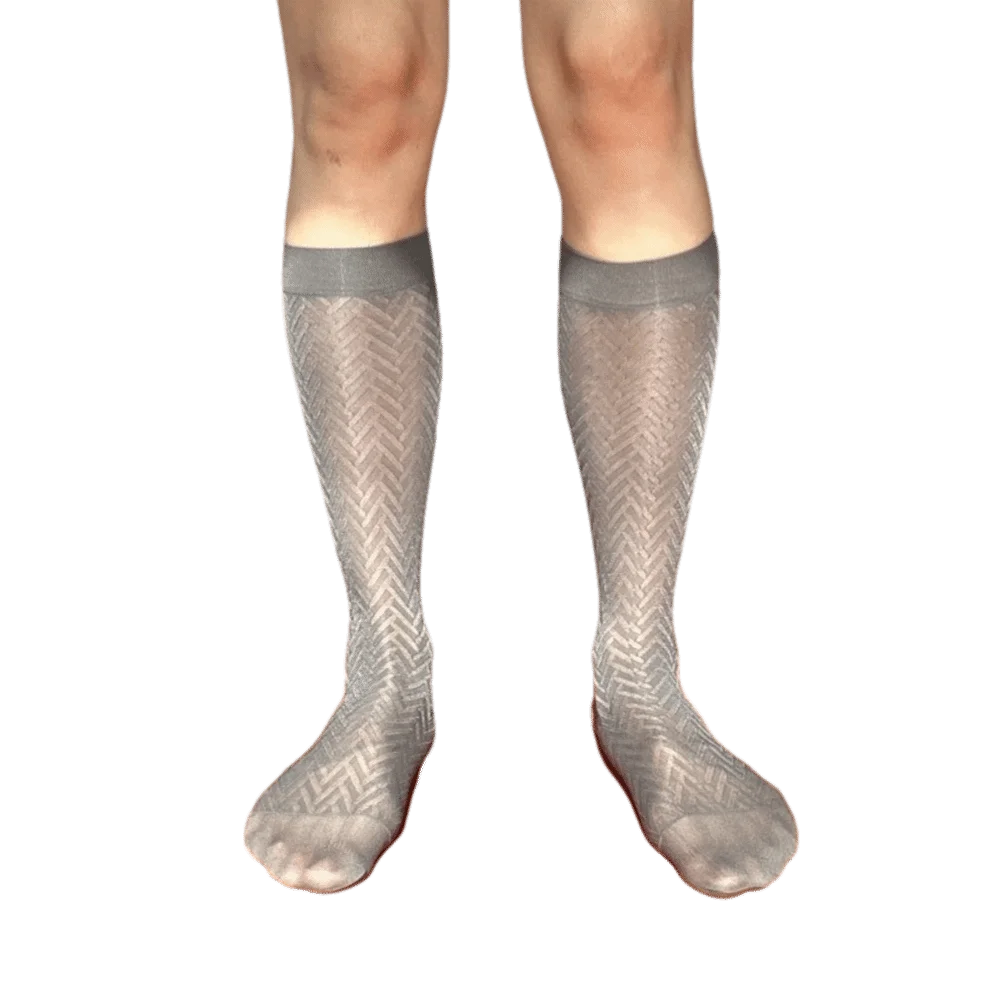 Ultra-Thin Men's Business Socks Stripe Below Knee Dress Ice Silk Socks Breathable Transparent Mid Calf Stockings Business Formal
Ultra-Thin Men's Business Socks Stripe Below Knee Dress Ice Silk Socks Breathable Transparent Mid Calf Stockings Business Formal