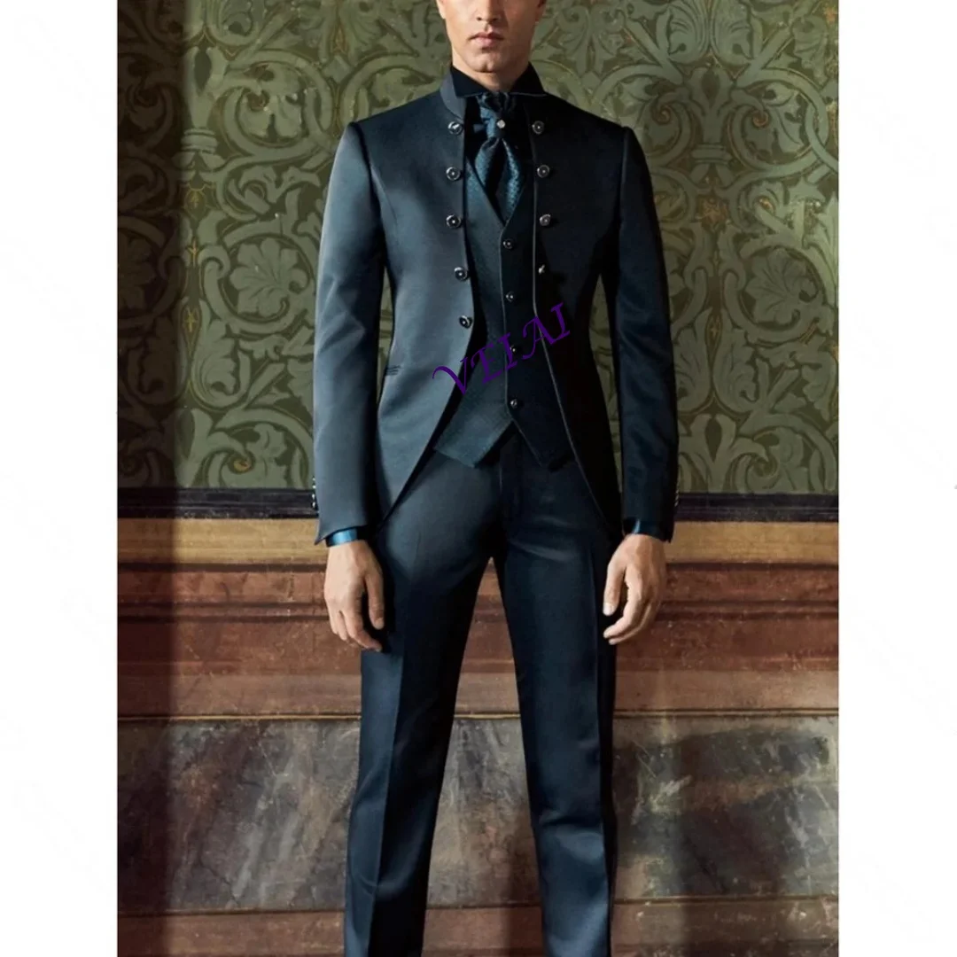 Luxury Black Double-breasted Peak Lapel 3 Pieces(Jacket+Pants+Vest) Male Formal Wedding Party Set
Luxury Black Double-breasted Peak Lapel 3 Pieces(Jacket+Pants+Vest) Male Formal Wedding Party Set